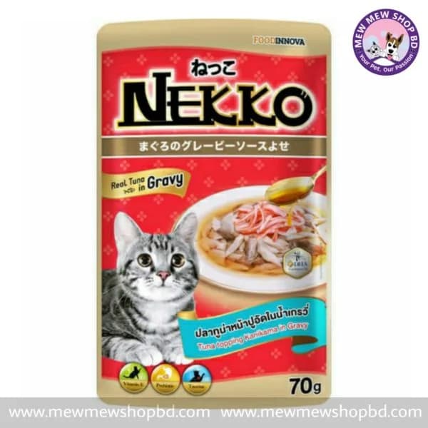 Nekko Adult Cat Pouch Tuna topping Kanikama in Gravy 70g