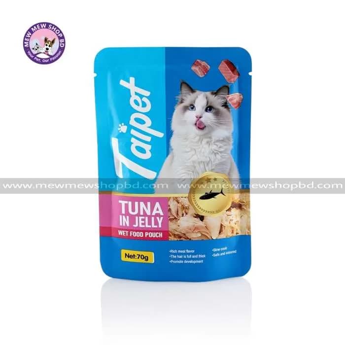 Taipet Tuna in Jelly Wet Food Pouch For Both Adults & Kittens From 2months 70g