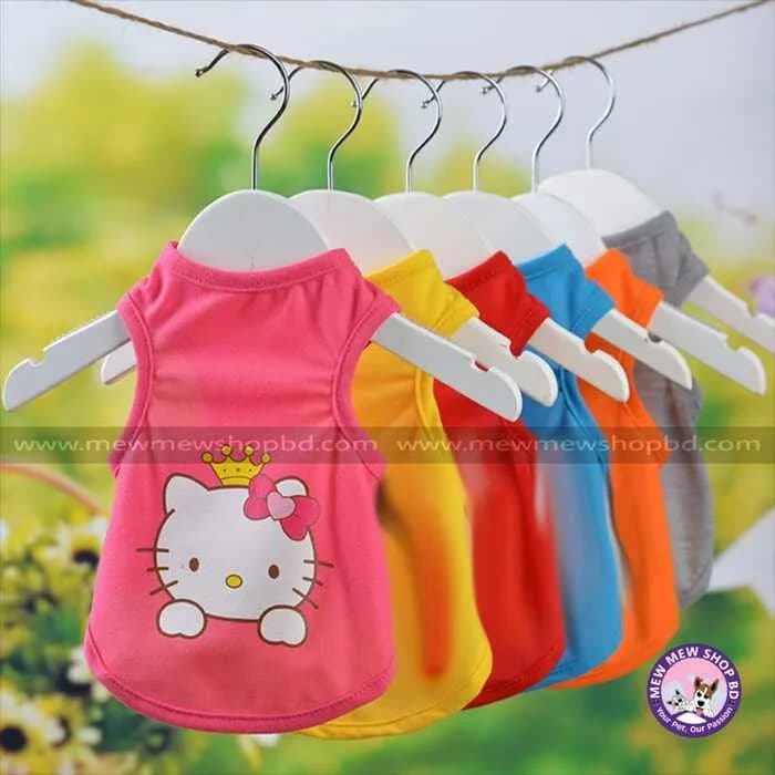 Cute Cat Tshirt Pet Cartoon Clothing Summer Dress / Shirt  ( No Exchange)