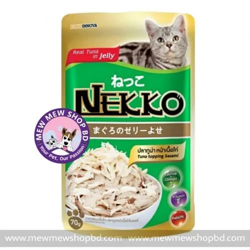 Nekko Adult Cat Pouch Tuna Topping Sasami in Jelly 70gm