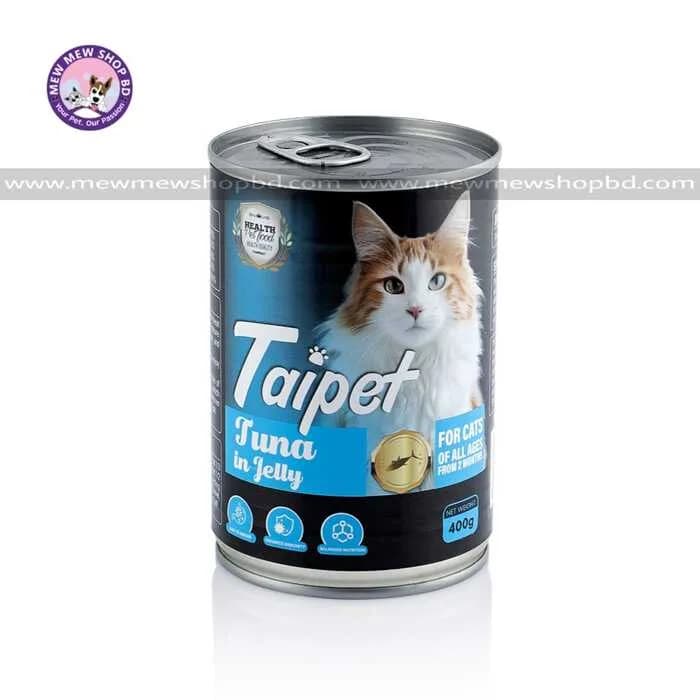 Taipet Can Cat Food Tuna In Jelly For Both Adults & Kittens From 2months 400g