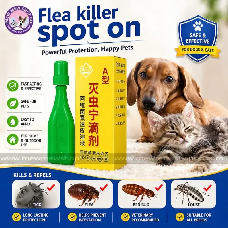 Flea Killer Spot On for Pet Cat & Dog 2.5ML