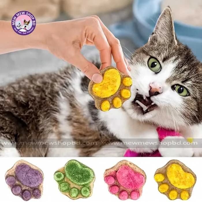 1pcs Cat Paw Cakes / Cat Snacks Freeze-Dried  Kittens & Adult Cats Raw Bone Meat Chicken Fruits and Vegetables Individually Packed 4.5g