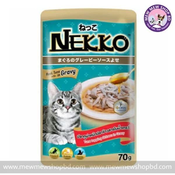 Nekko Adult Cat Pouch Tuna Topping Shirasu in Gravy 70g